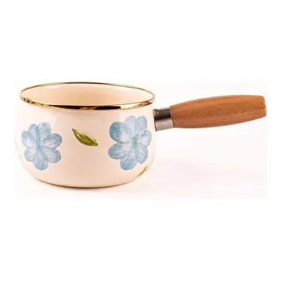 Emaylab Bloom Ahşap Saplı Emaye Sos Tavası 16cm 1,3 Litre (indüksiyon Dahil Tüm Ocaklara Uygun)