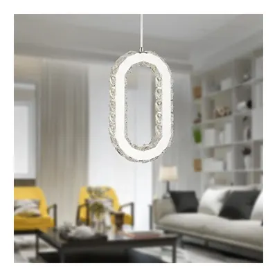 Apliqa Avignon 20 Watt Tekli Krom Ledli 3 Renkli Sarkıt Kristalli Taşlı Modern Tasarım Led Kristal Salon Avize