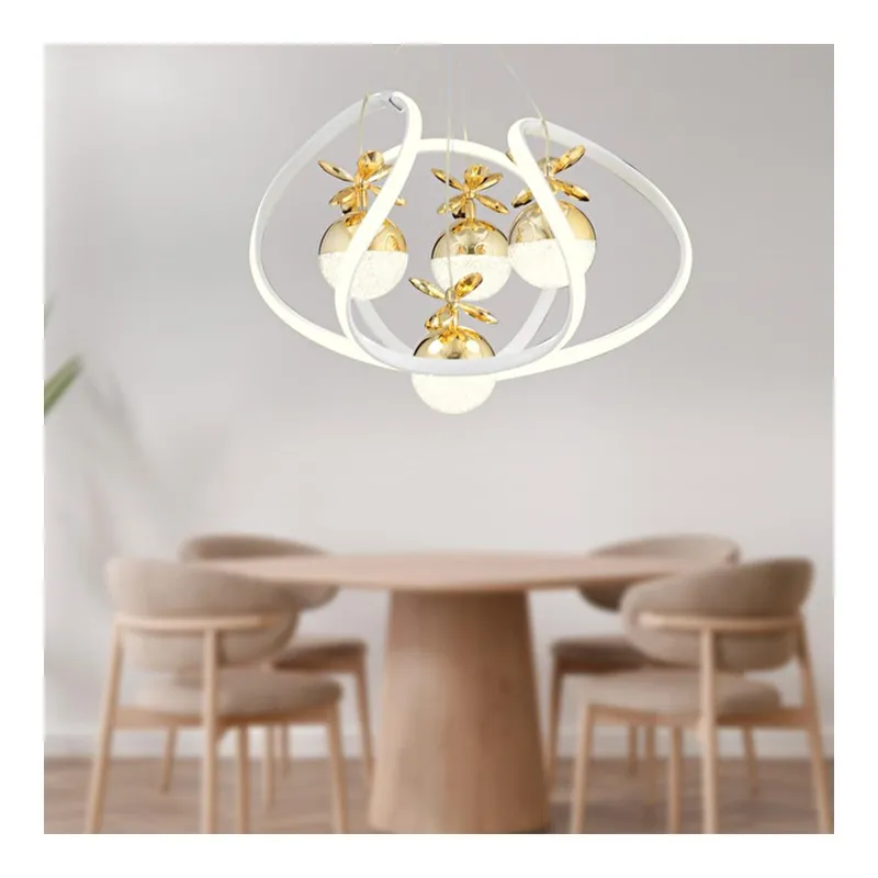 Apliqa Balca 4'lü Beyaz Gold 3 Renkli 84 Watt Ledli Kelebek Led Avize Top Avize Modern Oturma Odası, Koridor, Salon Led Avize, görsel 1