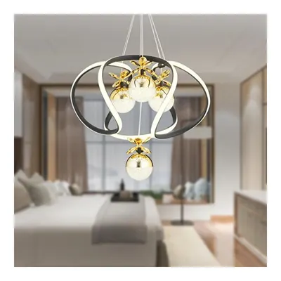 Apliqa Balca 4'lü Siyah Gold 3 Renkli 84 Watt Ledli Kelebek Led Avize Top Avize Modern Oturma Odası, Koridor, Salon Led Avize