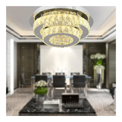 Apliqa Ardenia 2 Katlı Krom 3 Renkli 70 Watt Kristalli Ledli Modern Salon Led Büyük Avize