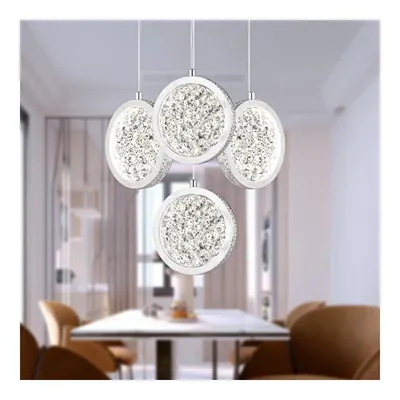 Apliqa Furmet 4'lü Yuvarlak Krom Sarkıt Ledli Modern Mutfak Koridor Led Salon Sarkıt Avize