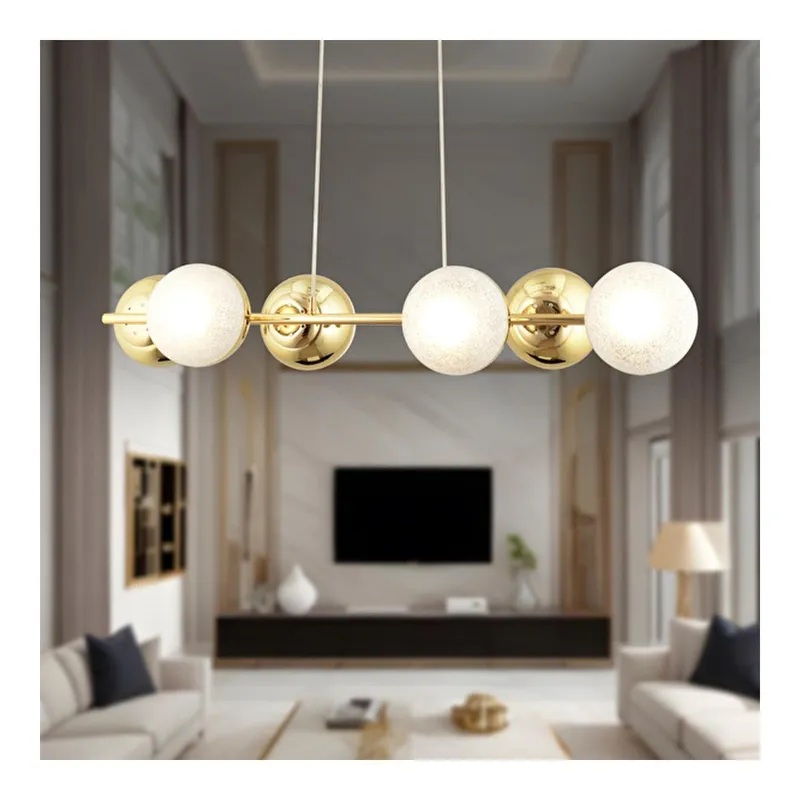 Apliqa Berca 6li Gold Avize Modern Mutfak Yemek Masası Üstü Yatak Odası Salon Avize, görsel 1