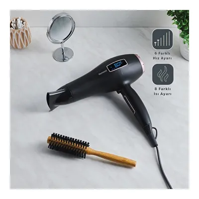 Homend Hairforce 4405H Dokunmatik Ekranlı İyonik Saç Kurutma Makinesi Siyah