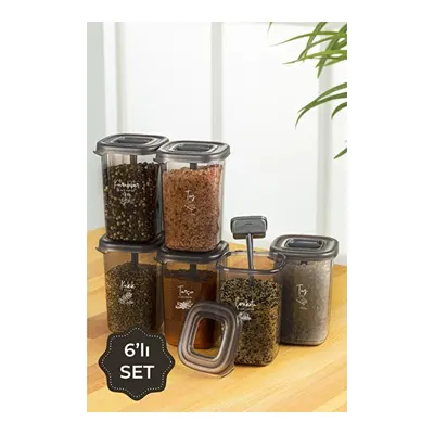Vienev Beyaz Serigrafi Etiketli 6lı Luna Kaşıklı Baharatlık