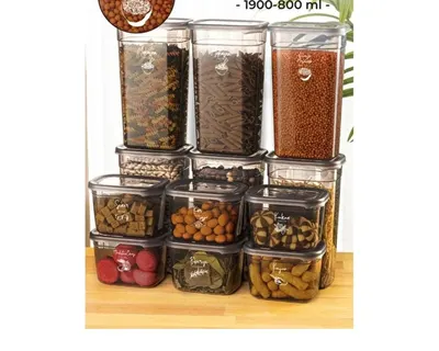 Vienev Peggy Dikdörtgen Saklama Kabı Seti 6x(1900ml, 800ml) Etiketli 12'li