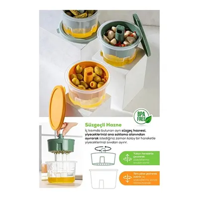 Vienev 3 Adet Mini Zeytin Turşu Peynir Saklama Kabı Kahvaltılık Sunum Kasesi Renkli