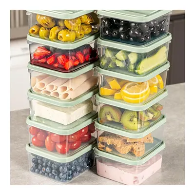 Vienev 12'li 350 Ml Buzdolabı Dondurucu Organizer Mikrodalga Ve Difrize Uygun Saklama Kabı Mint