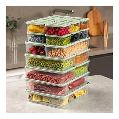 Vienev 20li Buzdolabı Dondurucu Organizer Mikrodalga Ve Difrize Uygun Saklama Kabı Mint