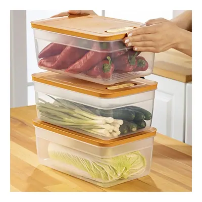 Vienev 3'lü Ayarlı Sebze Ve Meyve Saklama Kabı Turuncu 5 Litre