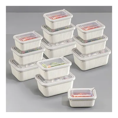 Vienev 12'li Vip Dikdörtgen Mikrodalga Ve Difrize Uygun Saklama Kabı Seti Bej 4x(1750,1050,600 Ml)