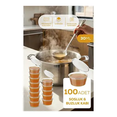 Vienev 100'lü Dondurucuya Uygun Saklama Kabı – 30 Ml İlik, Tavuk Suyu, Sos Ve İlaç Saklama Kabı