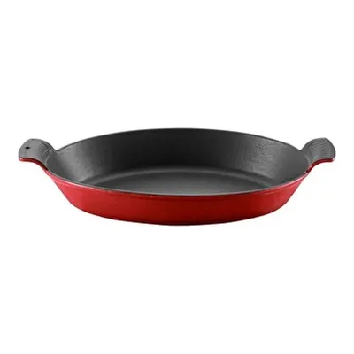 Voeux Kitchenware L'amour Kırmızı Oval Döküm Sahan Ve Ahşap Nihale 20 Cm