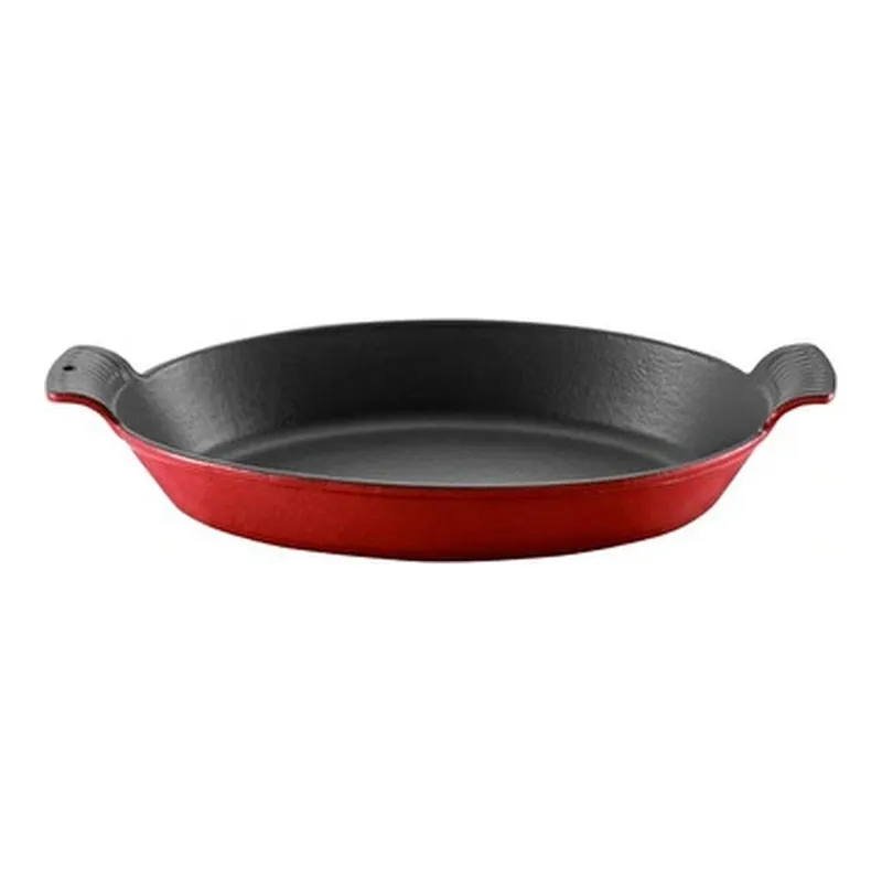 Voeux Kitchenware L'amour Kırmızı Oval Döküm Sahan Ve Ahşap Nihale 20 Cm, görsel 1