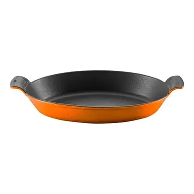Voeux Kitchenware Amusant Turuncu Oval Döküm Sahan Ve Ahşap Nihale 20 Cm