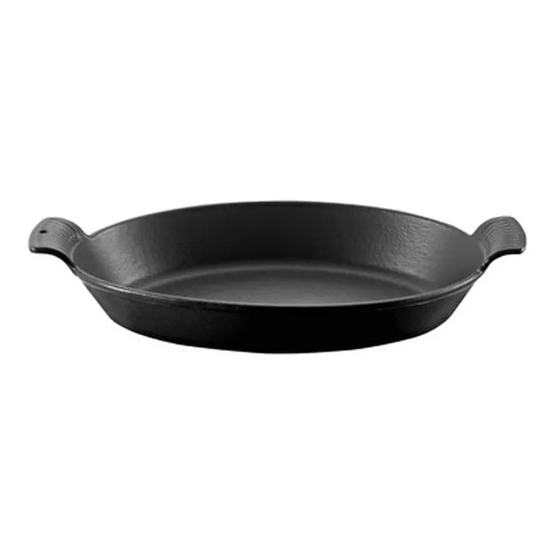 Voeux Kitchenware Elegance Siyah Oval Döküm Sahan Ve Ahşap Nihale 20 Cm, görsel 1