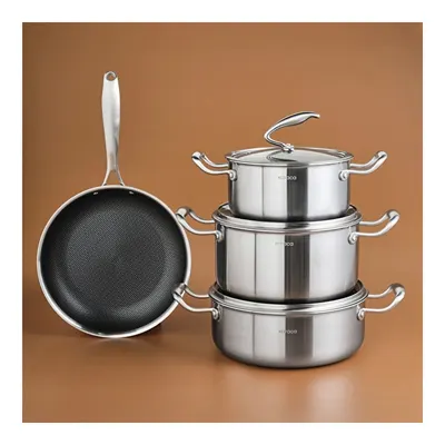 Powersteel 5Ply 316+ İndüksiyon Tabanlı 7 Parça Çelik Tencere ve Tava Seti