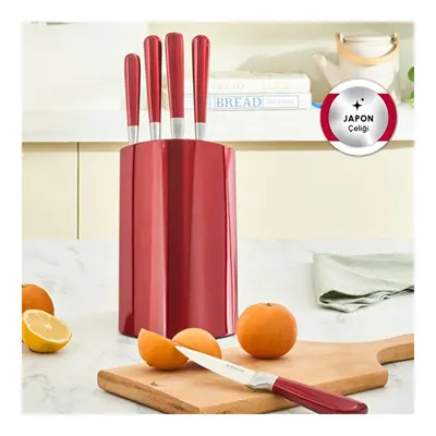 Samuray Flash Red Japon Çeliği 6 Parça Bıçak Seti Kırmızı