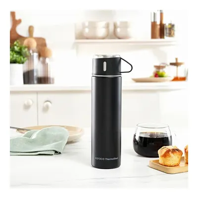 Thermosteel Nature Bardaklı Çelik Sızdırmaz Termos Siyah 550 ml