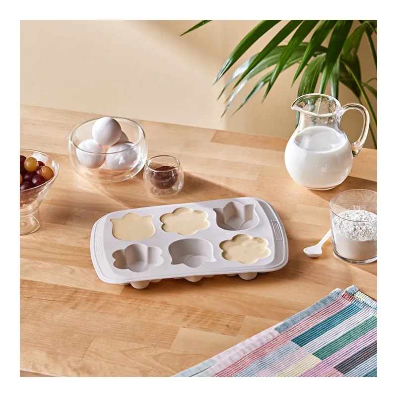Crick Crack Harmony 6'lı Çiçekli Silikon Muffin Kalıbı, görsel 1