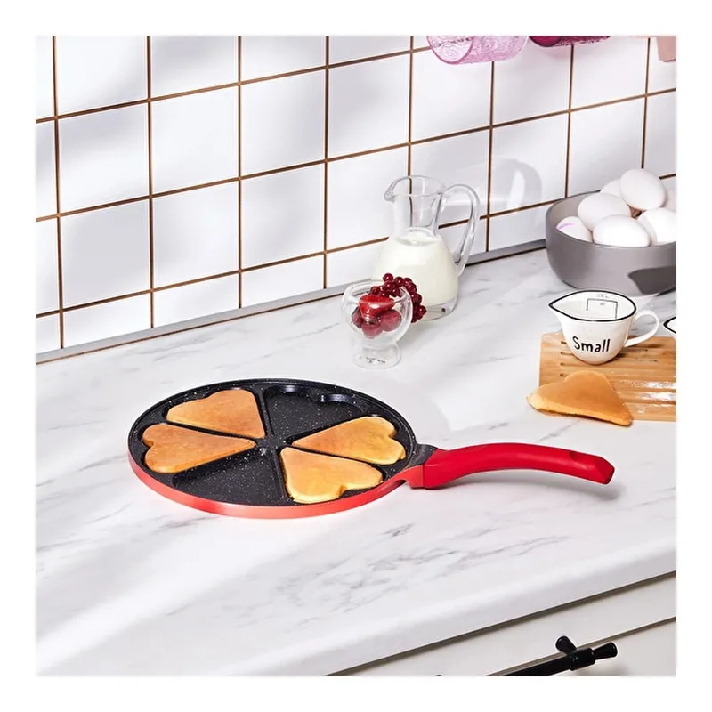 Mutfaksever Biogranit Love Kalp Figürlü Pankek Tava 26 Cm Kırmızı, görsel 1