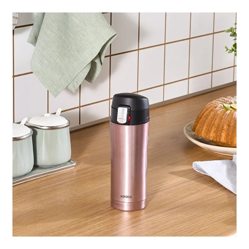 Pluton Çelik Sızdırmaz Termos Rose Gold 350 ml, görsel 1