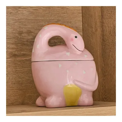Dino Kapaklı Saklama Kabı Pembe