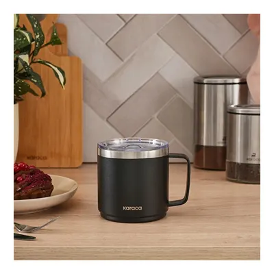 Thermal Çift Katmanlı Çelik Mug 420 ml Siyah