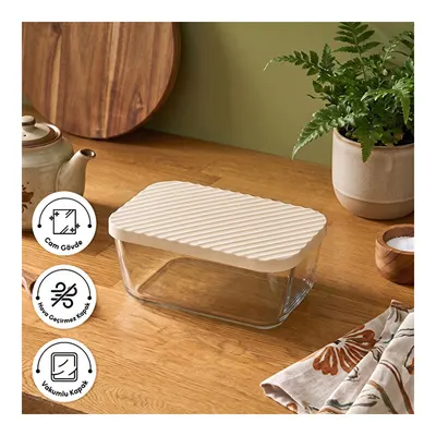Bumpy Kare Cam Saklama Kabı 1400 ml