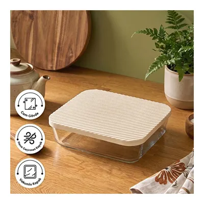 Bumpy Kare Cam Saklama Kabı 3000 ml