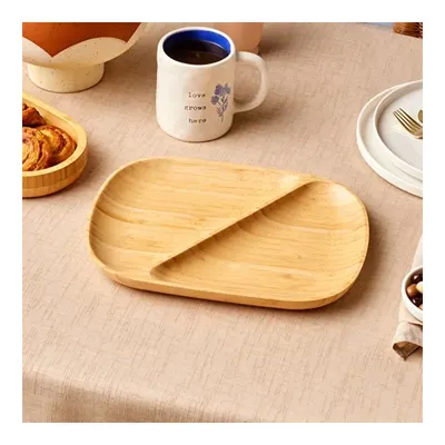 Bambu Nora 2 Bölmeli Oval Sunumluk