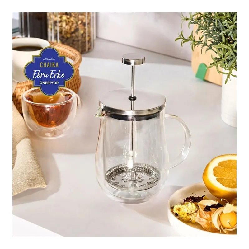 x Ebru Erke Pia Kiku Çift Cidarlı French Press 350 ml, görsel 1
