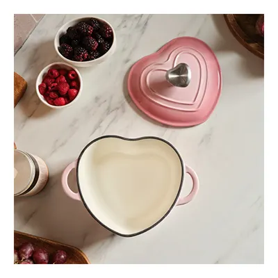 Love Emayeli Demir Döküm Tencere 16 cm
