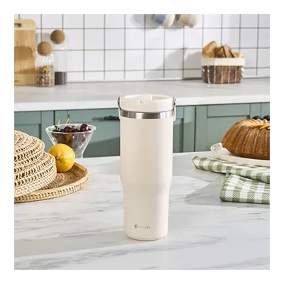 Emsan Star Ice Pipetli Çelik Sızdırmaz Termos Krem 900 ml