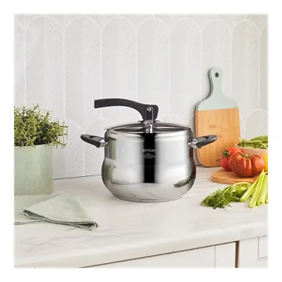 Emsan Retro Paslanmaz Çelik İndüksiyon Tabanlı Düdüklü Tencere 6 Litre