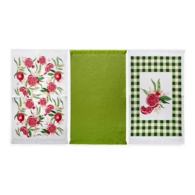 Green Black Seramic 2'li Mutfak Havlu Seti Baskılı 40x60
