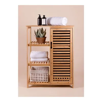 The Mia Bambu 4 Katlı Kapaklı Düzenleyici Dolap Raf 87x66x33 Cm