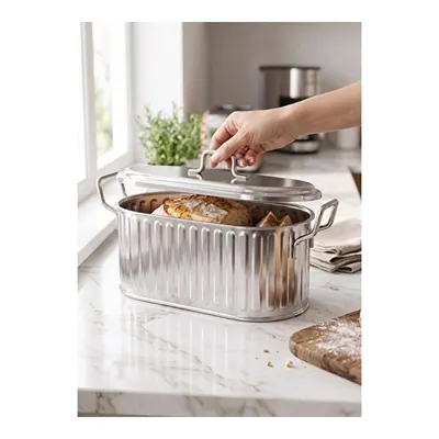 The Mia Ekmek Saklama Kutusu Krom 37 Cm