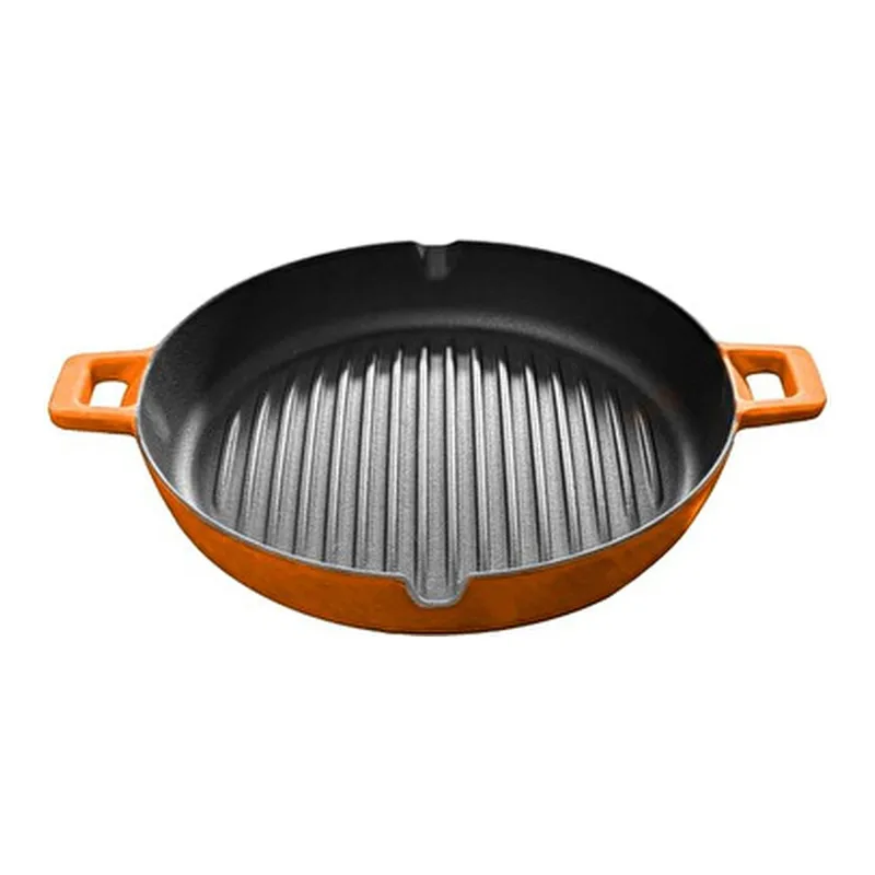 Voeux Kitchenware Amusant Turuncu Döküm Yuvarlak Izgara Tava 30 Cm, görsel 1