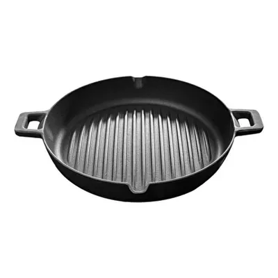 Voeux Kitchenware Elegance Siyah Döküm Yuvarlak Izgara Tava 30 Cm