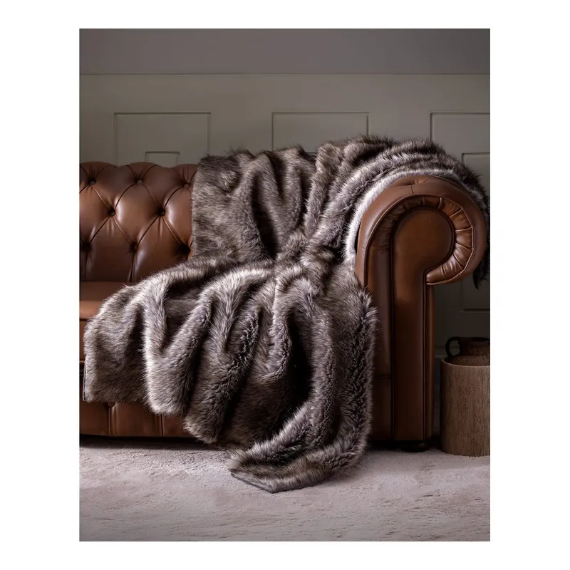 Armend Pelüş Koltuk Şalı - Kahverengi, görsel 1