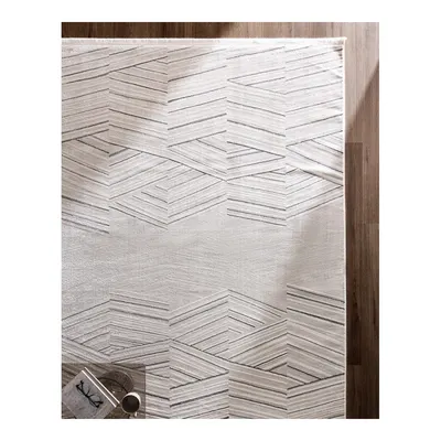 Annot Halı - Beyaz/Gri - 80x300 cm
