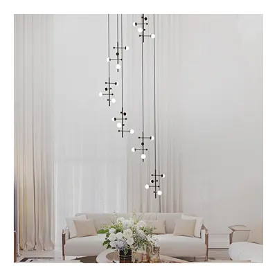 Apliqa Addo Siyah 6'lı 24 Watt Modern Sarkıt Koridor, Salon Sarkıt Led Avize