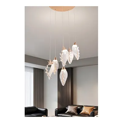 Apliqa Ardea 6'lı Gold Yuvarlak Sarkıt Salon Led Avize