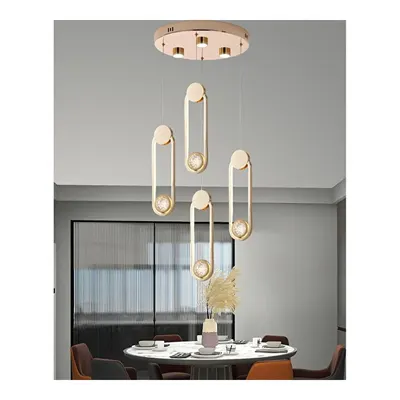 Apliqa Beckett 4'lü Kristal Top Başlıklı Gold Sarkıt Led Avize