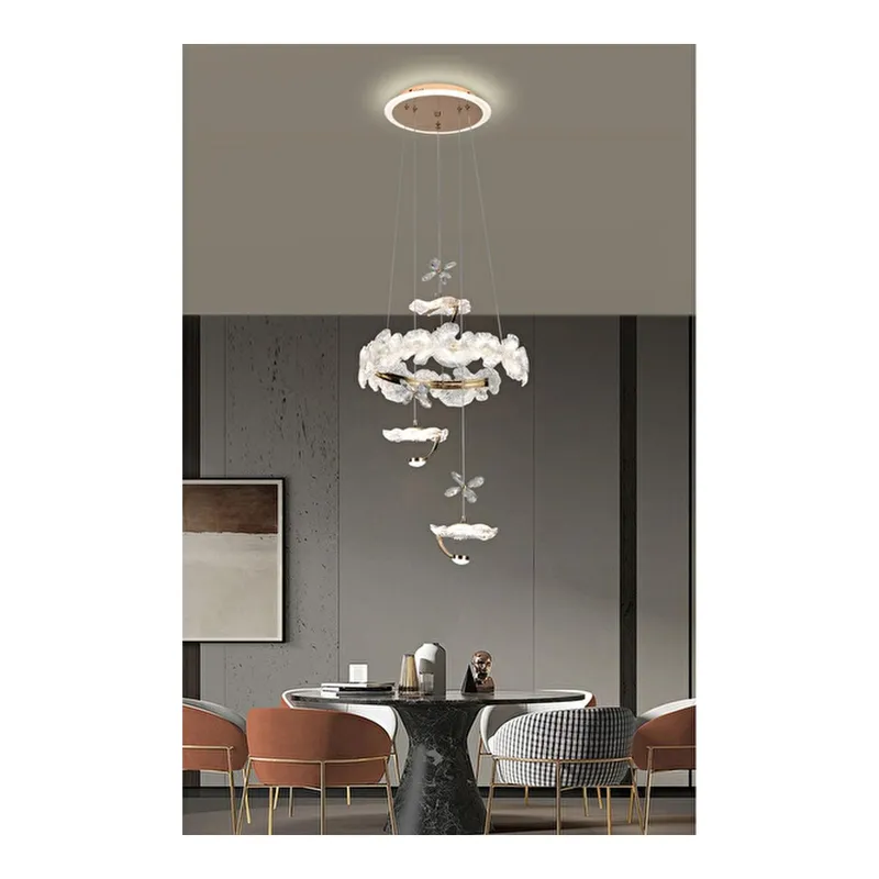 Apliqa Anka 3'lü Gold Led Avize, görsel 1