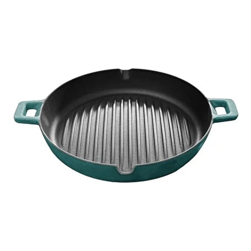 Voeux Kitchenware Profond Turkuaz Döküm Yuvarlak Izgara Tava 30 Cm, görsel 1