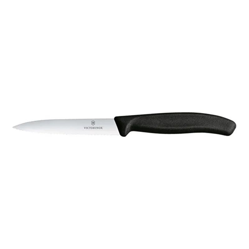 Victorinox Tırtıklı Soyma Bıçağı Sivri Siyah 10 cm, görsel 1