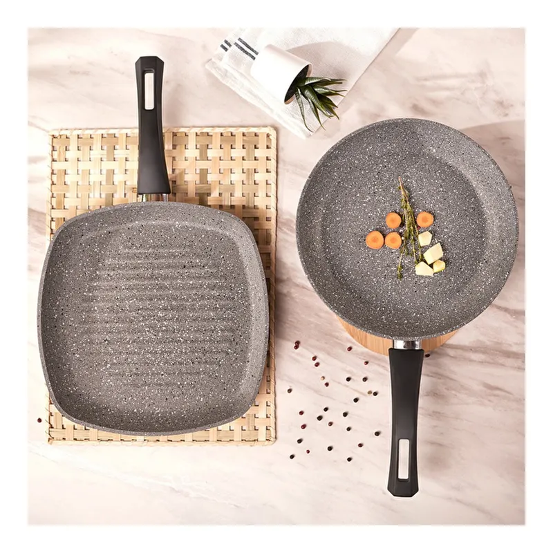 Biogranit Gris Tava Grill Set Gri, görsel 1