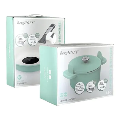 Berghoff Leo Phantom Kapaklı Yapışmaz Derin Tencere 24 Cm + Kızartma Tavası 24 Cm Forest Green